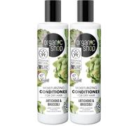 ACONDICIONADOR HIDRATANTE PARA CABELLO SECO «ALCACHOFA Y BRÓCOLI» DE ORGANIC SHOP, 280 ML (Paquete de 2)