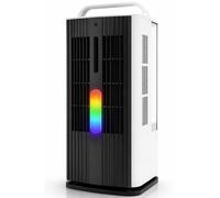 Acondicionadores de Aire portátiles con Control Remoto, Mini acondicionador de Aire para computadora de 1.7 L con Luces LED de 7 Colores, Ventilador evaporativo oscilante