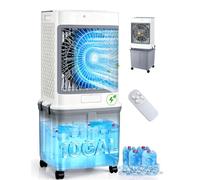 Acondicionadores de aire portátiles, enfriador evaporativo 2026 mejorado, ventilador de refrigeración portátil sin ventanas que soplan aire frío, tanque de agua de 10 galones, ultra silencioso para