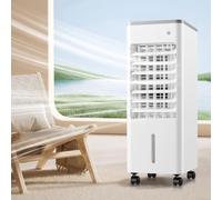 Acondicionadores de aire portátiles sin ventana 9L enfriador de aire evaporativo pantalla LED ventilador de refrigeración portátil purificador de aire 3 velocidades 90 oscilación (blanco)