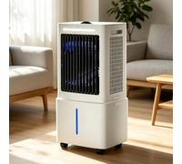 Acondicionadores portátiles, entrada de aire 1 lado, 3 modos, depósito 25L, temporizador 12H, oscilación 60°/120°, mando, 6 paquetes de hielo para hogar autocaravana