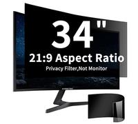 ACONETMAX Filtro de pantalla de privacidad para computadora de 34 pulgadas (diagonal) para monitor curvo ultraancho 21:9, protección de luz azul, película protectora de privacidad antirreflejos (31