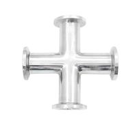 Acoplador adaptador de instalación de tuberías de 4 vías, cruz de vacío KF de acero inoxidable 304, 1 ud.(KF16)