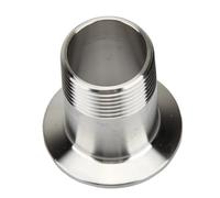 Acoplador adaptador de tubo de rosca macho sanitario de acero inoxidable 304, 3/8 ", 1/2", 3/4 ", 1", BSP, 1,5 ", 2", virola de triple abrazadera de 50,5mm (Color : 1pc, Size : K50.5MM_3/8")