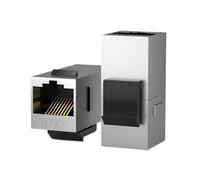 Acoplador CAT7 CAT6A CAT6 Acoplador RJ45 blindado, acoplador Recto RJ45 Hembra blindado a Hembra(2PCS,CAT7 STP)