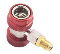 Acoplador de aire de acondicionamiento rápido de latón para juego de manómetros de colector de CA R134a, adaptador de conexión de lado alto-bajo rápido H/l (1 sobre 4 bengalas externas) compatible con