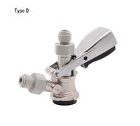 Acoplador de barril for cerveza de barril casera, dispensador de cerveza tipo S/D/A/G, cuerpo de latón, sonda de acero inoxidable, conector de manguera y conexión a presión(D 8mm Push)