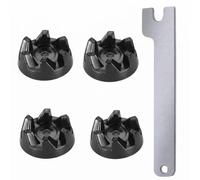 Acoplador de Batidora 9704230, Lote de 4, Compatible con KitchenAid | Engranajes de Goma, Núcleo Metálico Reforzado, Llave de Montaje Incluida, Rosca Inversa, Modelos KSB5 KSB52