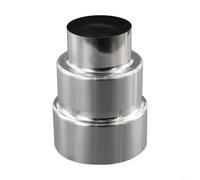Acoplador de conducto redondo de tubo de estufa, reductor de tubo de estufa de acero inoxidable para aplicaciones de alta temperatura en instalaciones de electrodomésticos de combustión de madera (Ø90
