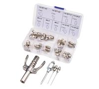 Acoplador de conexión de grasa con bloqueo, Acoplador de grasa de doble mango - Punta de grasa con 3 agujas para grasa | Puntas de boquilla de grasa, acoplador de liberación rápida, pu