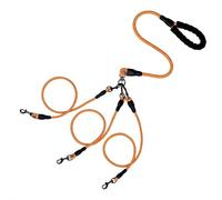 Acoplador de correa doble para perro, sin enredos, giratorio de 360°, correa doble reflectante elástica ajustable resistente, dos acopladores de correa para perro, para pasear cachorros, perros