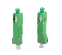 Acoplador de fibra óptica SC/APC a LC/APC, conector plástico verde de baja pérdida ≤0.2dB paquete de 2