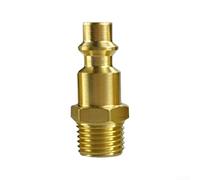 Acoplador de liberación rápida de hierro de montaje neumático macho NPT de 1/4 para líneas de aire, herramientas uso industrial, chapado en oro, 1 pieza (C)