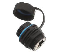 Acoplador de Mamparo Blindado para Autocaravana 12v 24v DC Ip65 | Conector Hembra a Hembra, Montaje en Panel, Cierre Interno, Capuchón Protector Negro