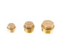 Acoplador de montaje de tapón de cabeza hexagonal de tubo de latón macho BSP de 1/2 "3/4" 1"(1")