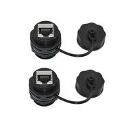 Acoplador de Montaje en Panel RJ45 de 2 Piezas, Conector Pasante LAN Ethernet de Montaje en Panel Industrial Blindado IP68 para CAT6/CAT5E/CAT5