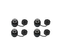 Acoplador de Montaje en Panel RJ45 de 4 Piezas, Conector Pasante LAN Ethernet de Montaje en Panel Industrial Blindado IP68 para CAT6/CAT5E/CAT5