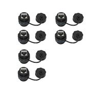 Acoplador de Montaje en Panel RJ45 de 6 Piezas, Conector Pasante LAN Ethernet de Montaje en Panel Industrial Blindado IP68 para CAT6/CAT5E/CAT5