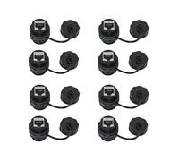 Acoplador de Montaje en Panel RJ45 de 8 Piezas, Conector Pasante LAN Ethernet de Montaje en Panel Industrial Blindado IP68 para CAT6/CAT5E/CAT5