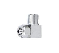 Acoplador de unión de tubo Accesorio de codo neumático acero inoxidable 304, acoplamiento rápido manguera con rosca BSP, conector en ángulo recto(1/8inchx10mm)