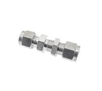 Acoplador de unión de tubo Accesorio de compresión doble casquillo, conector mamparo recto, unión tuberías diámetro exteri0r igual acero inoxidable 304(3.17mm)