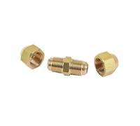 Acoplador de unión de tubo Adaptador de tubería conexión abocardado recto, acoplamiento aire acondicionado latón forjado, junta con rosca macho(5/8 inch)