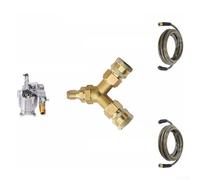 Acoplador divisor en T para lavadora a presión, latón 38, conexión rápida, conector de 3/8 pulgadas, 5000 PSI para dividir una sola fuente de alta presión a dos arandelas