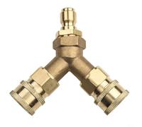 Acoplador Divisor Lavadora Presión 3/8 4000 PSI Doble Salida | Doble salida 3/8, divide flujo para 2 para pistolas, para ideal trabajos grandes, para latón sólido, 4000 PSI máx