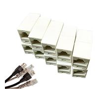 Acoplador Ethernet - Extensor RJ45 hembra a hembra, 10 cables LAN de doble cabeza recta | Enchufe modular para cables sólidos y soluciones de red estándar