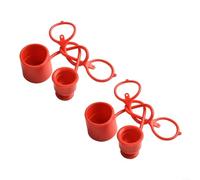 Acoplador hidráulico de polvo, 2 juegos, goma de PVC de conexión rápida, sello resistente a la intemperie para tractor, excavadora, cargador de excavadora, rojo 1/10.2 cm, 3/20.3 cm, 1/5.1 cm 3/10.2