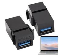 Acoplador Keystone USB 3.0 - Inserto de Interfaz Hembra 2 Piezas, Adaptador de extensión de módulo de Placa de Pared, Conector USB de Alta Velocidad