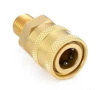 Acoplador macho MNPT de latón de conexión rápida de 1/4 pulgadas para lavadoras a presión, conector de lavadora de alta presión de 4000 psi, color dorado