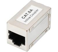 DIGITUS DN-93905 Acoplador RJ45 Cat 6A, 1 Pieza, Extensión de Cable Lan, Conector de Cable de red Cat6A, Compatible con PoE, Acoplador Modular, Para Switch, DSL, Módem, Router, PC, Plata