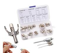 Acoplador para empalme de grasa con bloqueo - Kit de 3 agujas 9 x 5 x 1,4 cm, punta de liberación rápida, diseño de doble mango | Lubricación para trabajo mecánico garaje, taller, maquinaria pesada