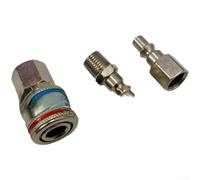 Acoplador rápido de rosca hembra de 1/4NPT para sistemas neumáticos, conector de manguera de compresor de aire de metal, cambio fiable y rápido de herramientas, incluye 3 conectores