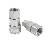 Acoplador rápido hidráulico de cara plana con válvula para tamaños NPT 1/4 a 1, incluye mecanismo de bloqueo de bola de acero y protección contra el óxido de zinc blanco (G1))