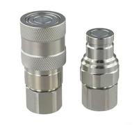 Acoplador rápido hidráulico de cara plana con válvula para tamaños NPT 1/4 a 1, incluye mecanismo de bloqueo de bola de acero y protección contra el óxido de zinc blanco (G3/8))