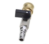 Acoplador rápido neumático de latón con válvula de bola, Conector roscado de manguera de aire G1/4, bloqueo push-pull resistente a fugas para herramientas de compresor, amarillo