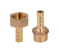 Acoplador recto con espiga, Conector de manguera con púas latón rosca macho Npt, paquete 2, varios tamaños(3/8,19mm Barb)