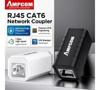 Acoplador RJ45 AMPCOM con Protección contra Rayos, Extensor de Cable Ethernet, Conector LAN Hembra a Hembra para Cat7, Cat6, Cat5e Black