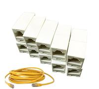 Acoplador RJ45: hembra a hembra, conector Ethernet, diseño moderno, larga duración, conector de cable LAN 10x, adaptador de enchufe modular para cable sólido y estándar | Accesorio de extensión de red