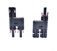 Acoplador T de rama fotovoltaica 1500 V 50 A compatible con sistema divisor de conector negro, conector combinador de 3 vías para energía solar (1500 V 30 A)