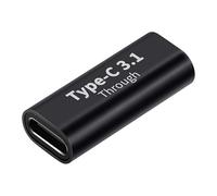 Acoplador tipo C - Adaptador hembra a hembra de aleación de aluminio Transferencia de datos rápida de 10 Gbps Negro | Conector extensor USB C, accesorio para portátil tableta móvil, dispositivo de