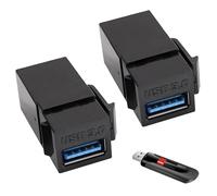 Acoplador USB Keystone Jack | 2 piezas USB 3.0 enchufe de panel de salida hembra a hembra adaptador de acoplamiento de extensión de placa de pared USB para dormitorio, sala de estudio, sala de estar