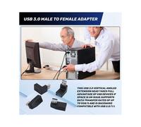 Acopladores Adaptadores USB 3.0 de 4 Piezas Conector USB Macho a Hembra de 90 Grados- Incluido Adaptador de áNgulo Izquierdo, Derecho, Arriba y Abajo