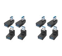 Acopladores Adaptadores USB 3.0 de 8 Piezas Conector Macho A Hembra 90 Grados- Incluido Adaptador ángulo Izquierdo, Derecho, Arriba Y Abajo