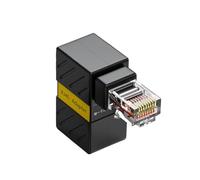 Acopladores RJ45 de alta velocidad, adaptadores Ethernet RJ45, diseño en ángulo recto, conectores de cable de red compatibles con Cat6
