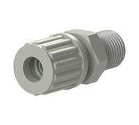 Acoplamiento atornillado recto, G 1/2 A, para manguera 8/10 mm, SW 27, presión de trabajo máx. 10 bar (20 °C) / máx. 2,5 bar (90 °C), PP.