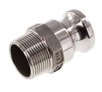 Acoplamiento de acero inoxidable Camlock DN 32 (1 1/4'') R 1 1/4'' Rosca Macho Tipo F MIL-C-27487