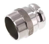 Acoplamiento de acero inoxidable Camlock DN 75 (3'') R 3'' rosca macho tipo F MIL-C-27487